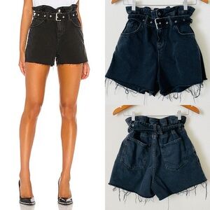 Allsaints SIZE 27 Hannah Paperbag Shorts in black